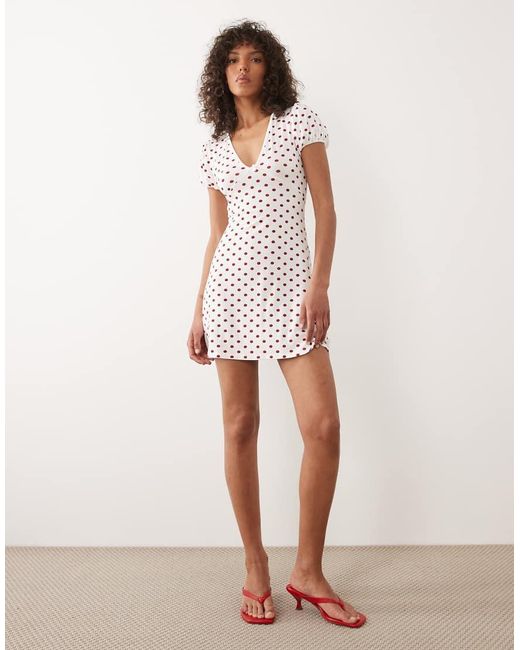 Miss Selfridge Natural V-neck Mini Dress