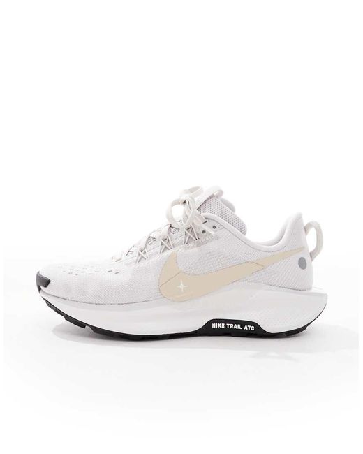 Nike White Reactx Pegasus Trail 5 Trainers