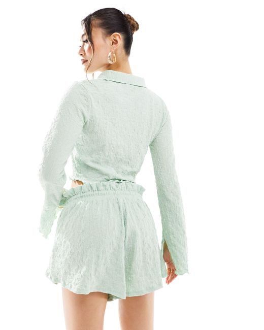 ASOS Green Co-ord Textured Flippy Shorts