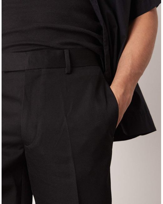 ASOS Black Smart Straight Leg Shorts for men