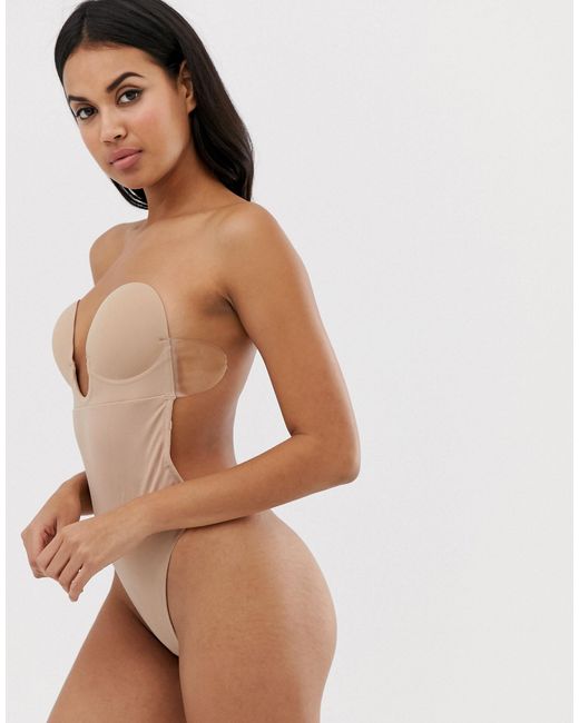 u plunge backless strapless bodysuit