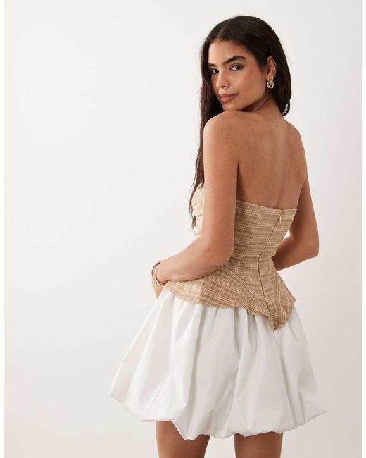 ASOS White Bandeau Tailored Mini Dress