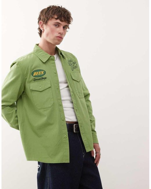 Deus Ex Machina Green Tin Lizzie Shirt for men