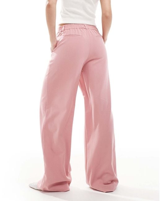 Object Pink Tailored Wide Leg Trousers