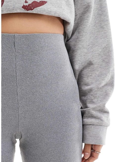 Miss Selfridge Gray Cosy Rib leggings