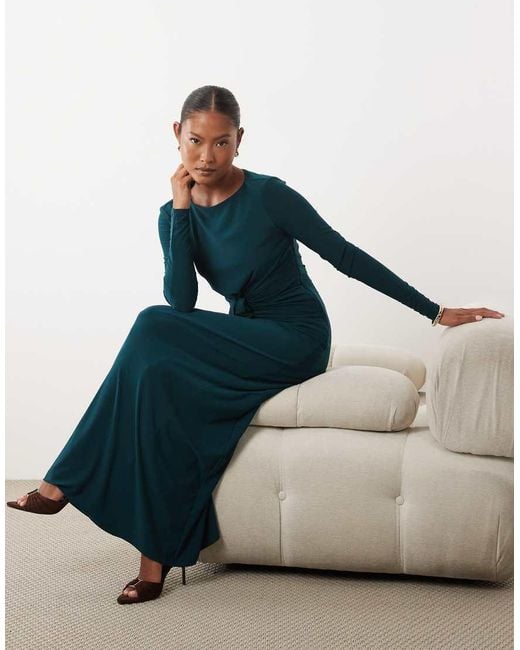 Forever New Blue Slinky Twist Front Maxi Dress