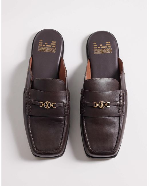 Bronx Brown Colby Loafer Mules