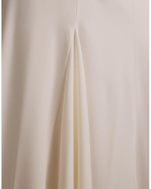 ASOS Natural Asos Design Curve Bridal Cape Sleeve Godet Maxi Dress