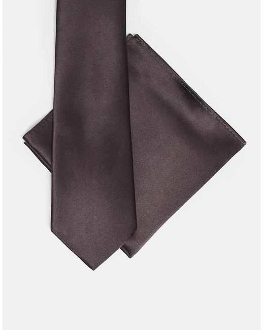 ASOS Purple Tie And Pocket Square for men