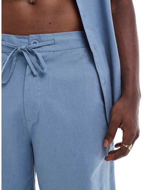 Sol Beach Strandshort Van Linnenmix in het Blue voor heren