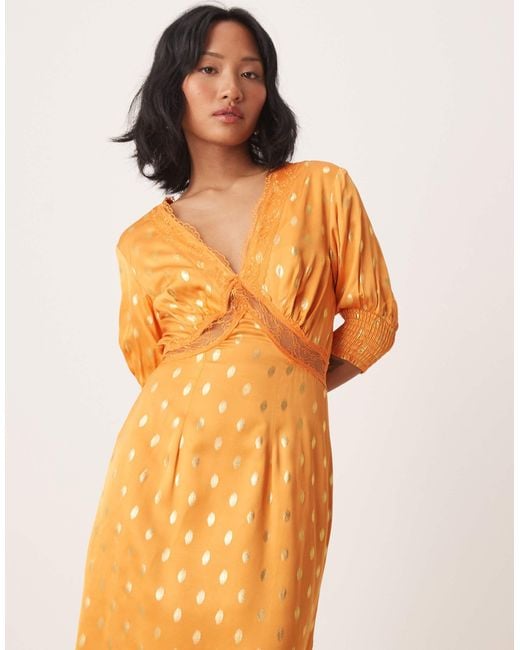 Never Fully Dressed Petite May Gold Fleck Maxi Dress in Orange | Lyst Never Fully Dressed Petite May Gold Fleck Maxi Dress in Orange | Lyst