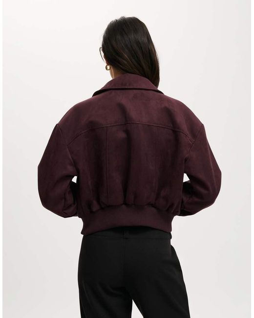 Cotton On Brown Sophie Faux Suede Bomber