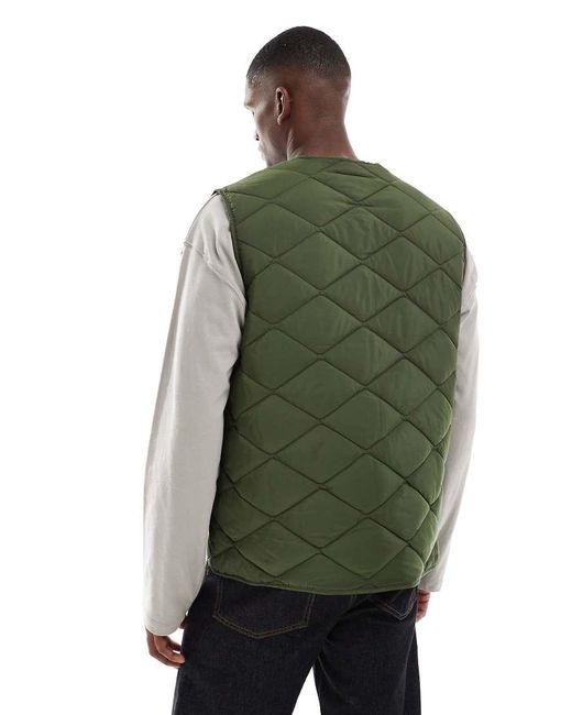 New Look Green Quilted Gilet for men