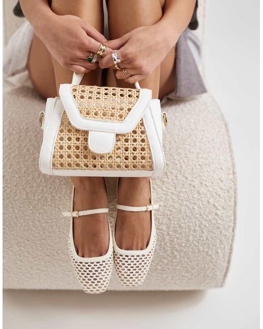 Dolce Vita Natural Tropez Woven Top Handle Bag