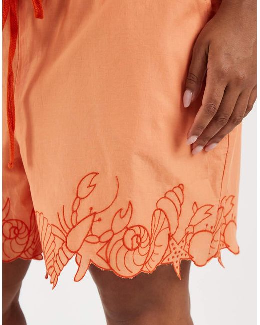 Vero Moda Orange Tie Waist Shorts Co-ord