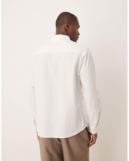 ASOS Natural Oxford Regular Shirt for men
