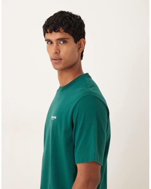 Abercrombie & Fitch Green Short Sleeve Chest Logo Premium T-Shirt for men