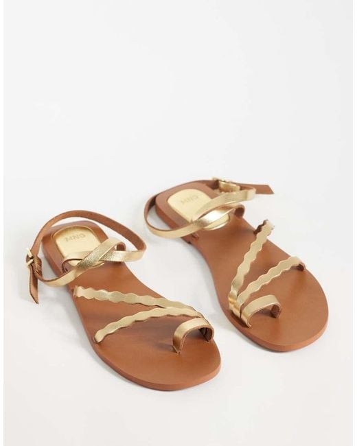 Mango Metallic Teen Strappy Flat Sandal