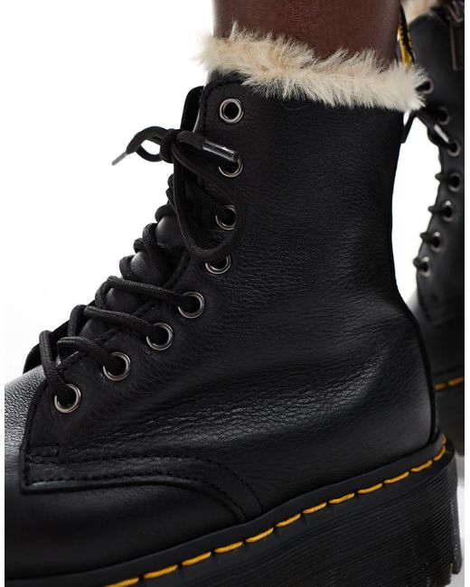 Dr. Martens Black Jadon Fur Lined 8 Eye Boots