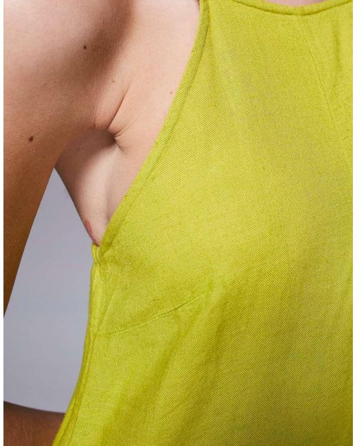 River Island Green Linen Jumpsuit