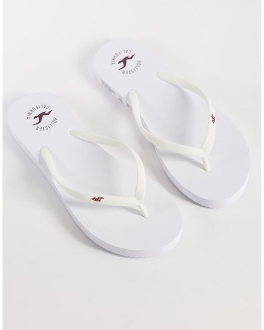 Hollister White Flip Flops