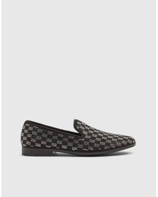 River Island White Checkerboard Slip On Loafers for men