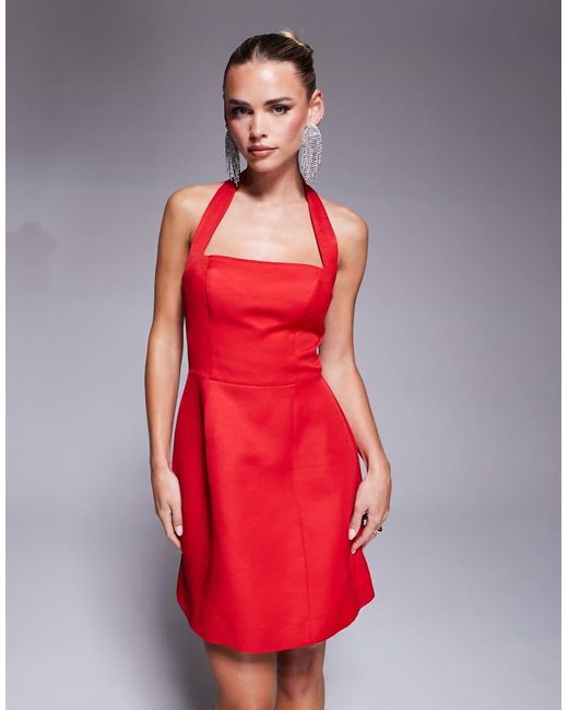 Forever New Red Structu Mini Dress