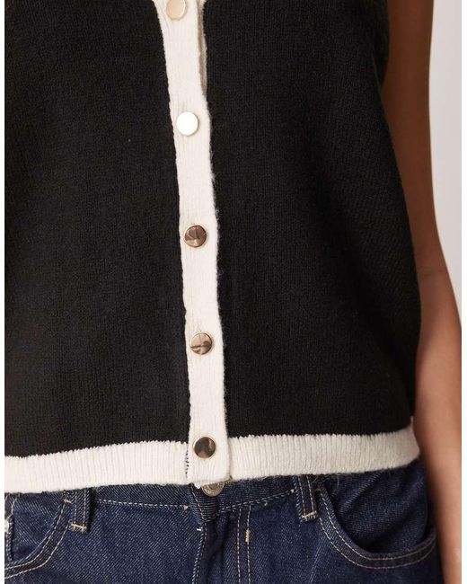 New Look Blue Button Down Knitted Waistcoat