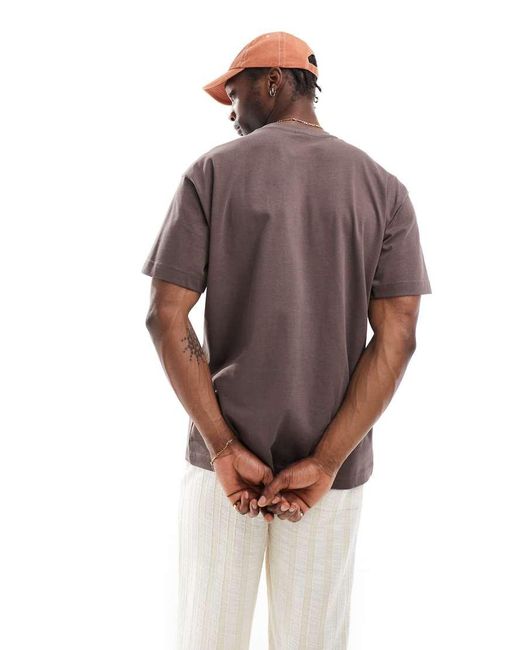 Cotton On Brown Box Fit Plain T-Shirt for men