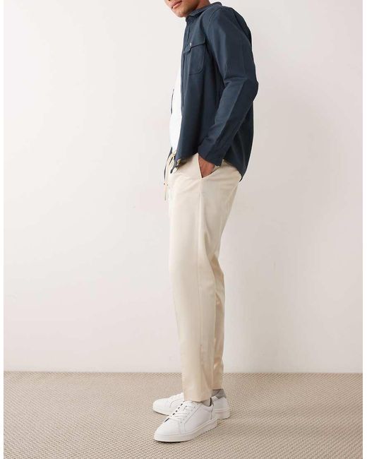 ASOS Blue Tailored Pull On Tapered Trousers for men