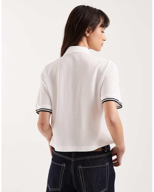 Fred Perry White Sheer Tipped Logo Polo Shirt