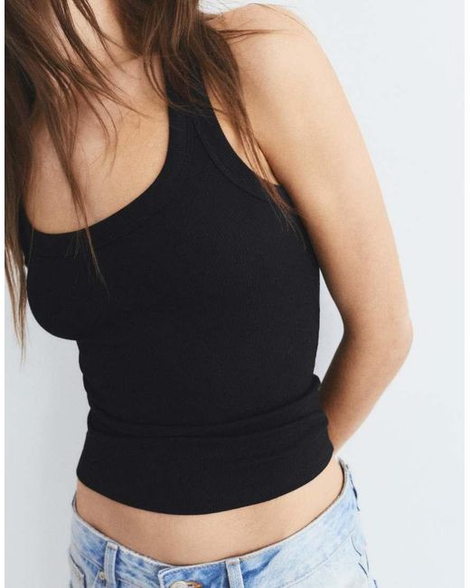 Pull&Bear Black Basic Tank Top