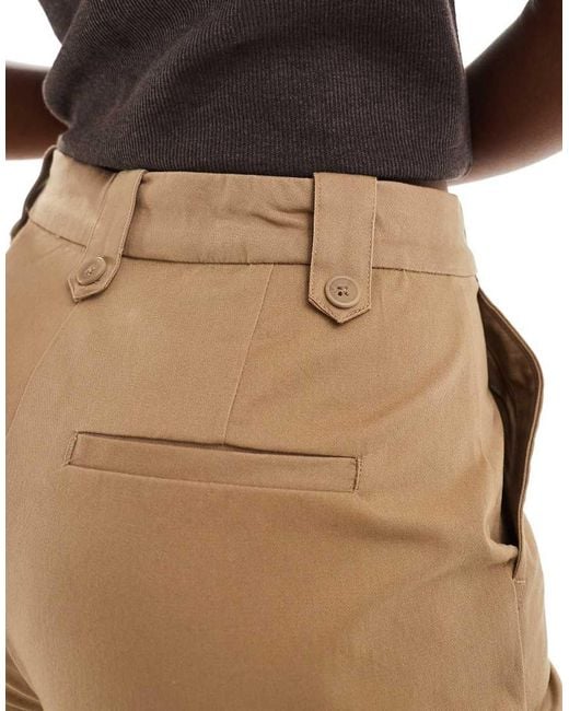 ONLY Chino Met Hoge Taille En Wijde Pijpen in het Natural
