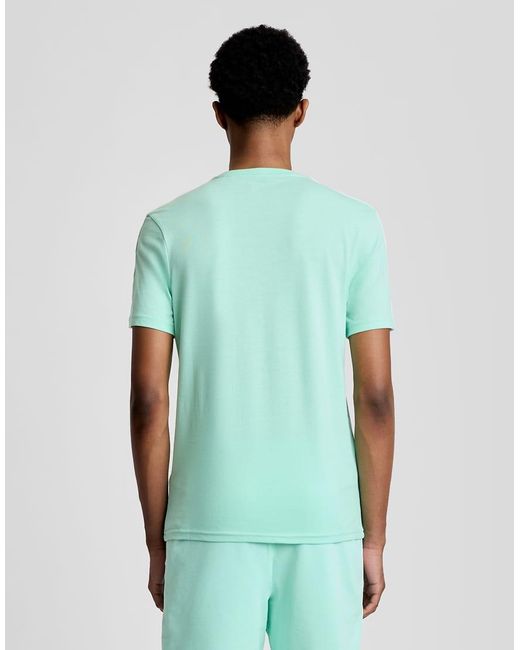 Lyle & Scott Green Ss T-Shirts Jacquard Tape T-Shirt for men