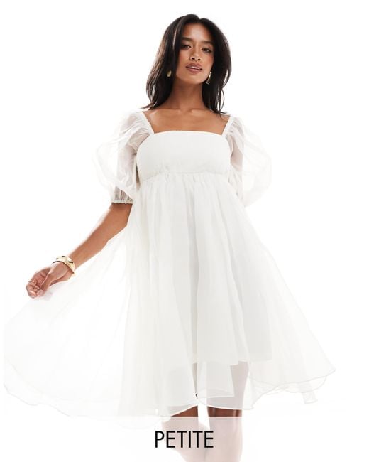LACE & BEADS White – babydoll-minikleid
