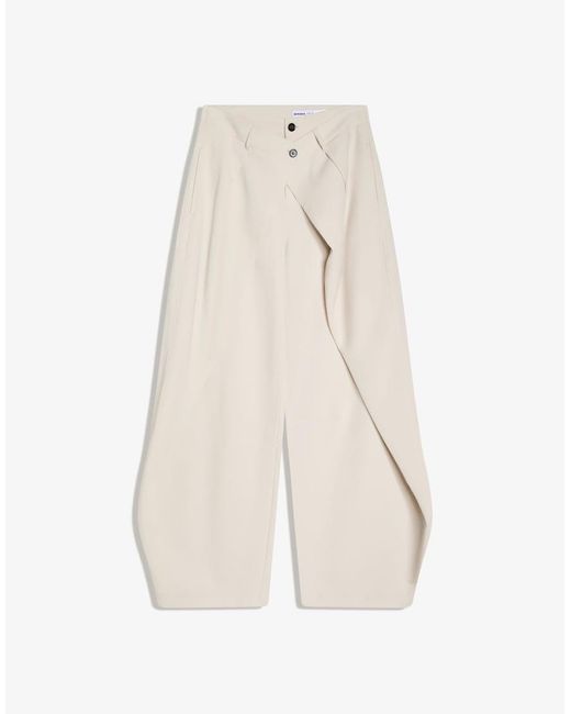 Bershka Brown Barrel Trousers With Pleats