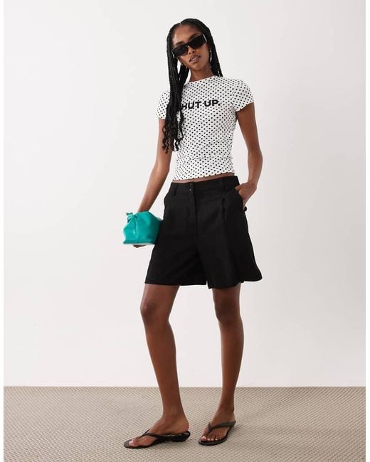 ASOS Multicolor Baby Tee With Shutup Slogan