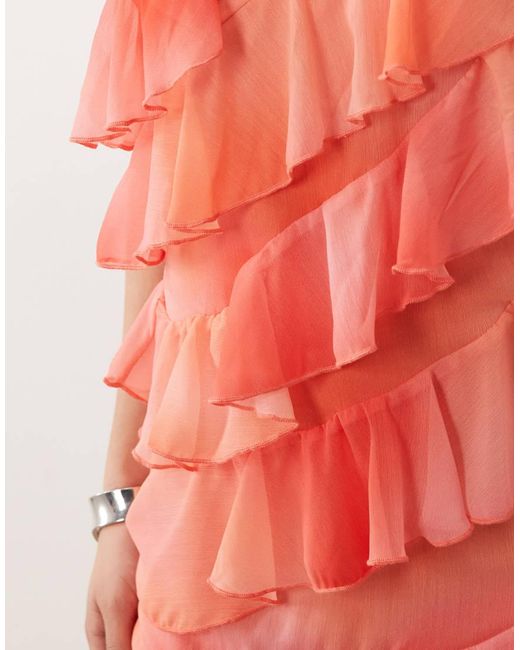 Vila Pink Ruffle Cami Mini Dress