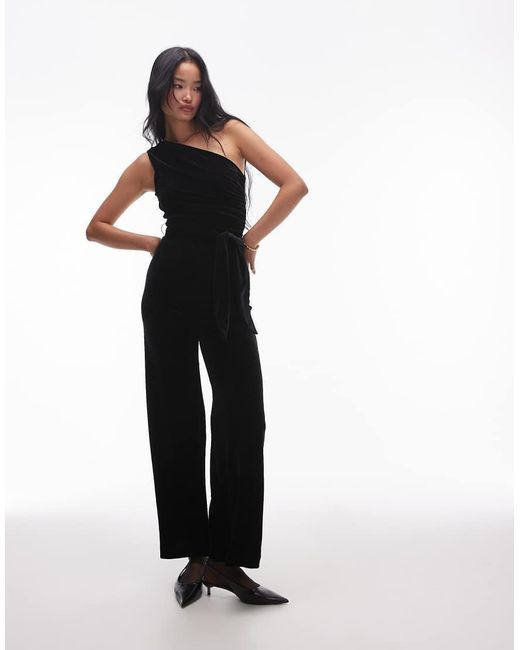Mango White One Shoulder Straight Leg Jumpsuit