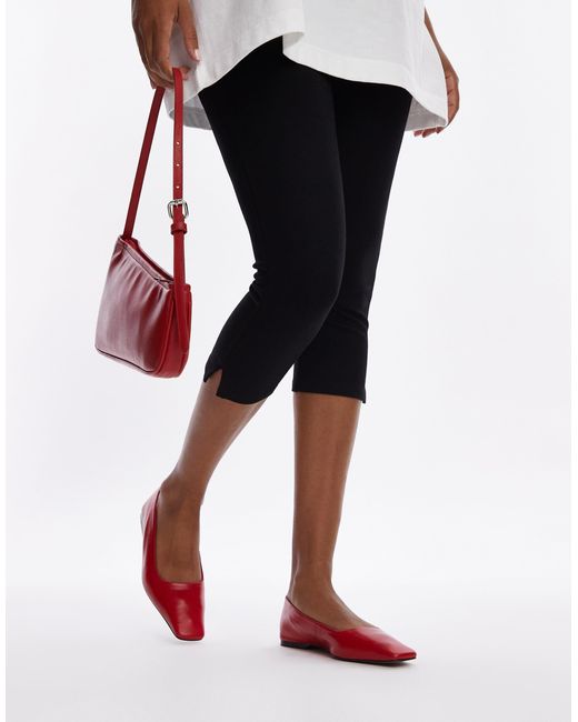 TOPSHOP Red – blakely – hochwertige leder-ballerinas