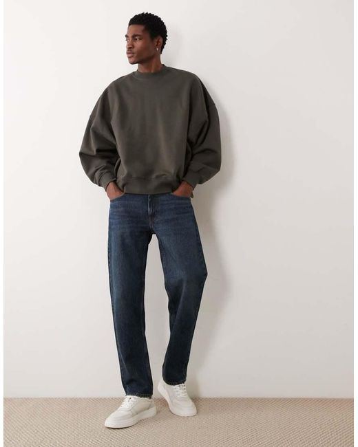 ASOS Gray Premium Heavyweight Extreme Oversized Sweatshirt for men