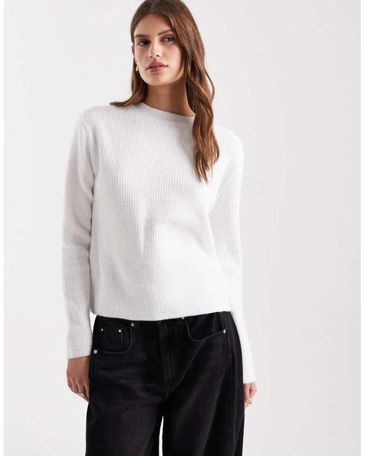 Pieces White Reversible Contrast Tie Front Knitted Cardigan
