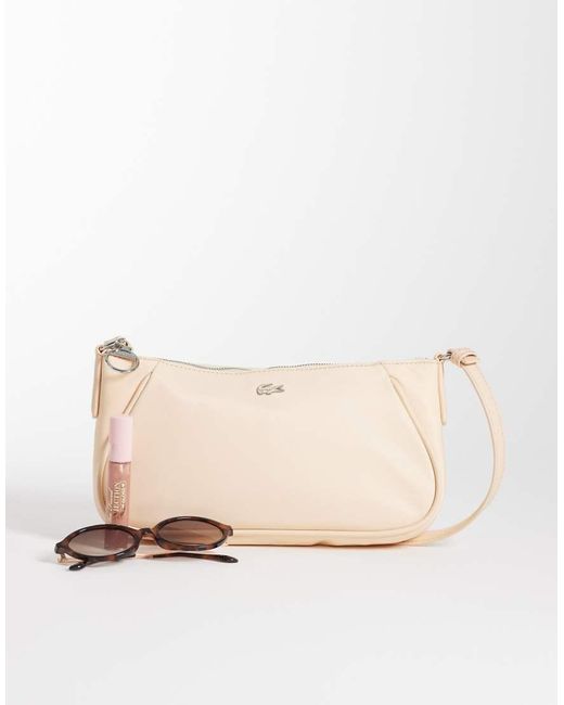 Lacoste White Adjustable Shoulder Bag