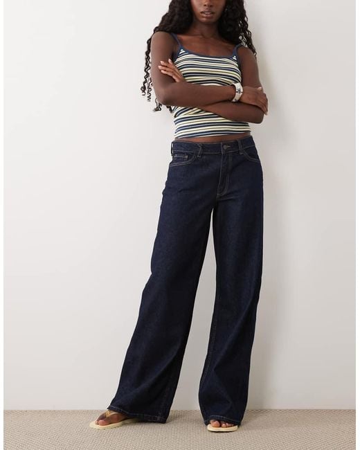 Jdy Ruby Jeans Met Middelhoge Taille En Wijde Pijpen in het Blue