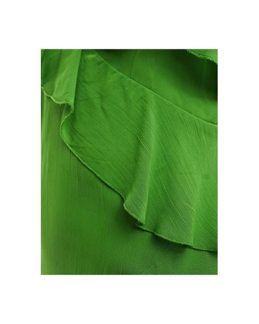 Robe asymétrique mi-longue à volants Mango en coloris Green