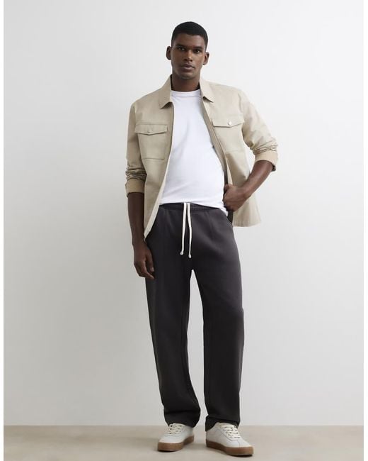 River Island Gray Muscle Fit Cotton Stretch T-Shirt for men