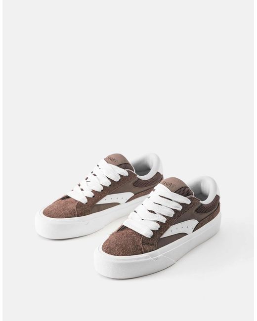 Baskets en cuir Pull&Bear pour homme en coloris White