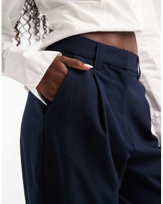 ASOS Blue Tailored Arch Barrel Trousers