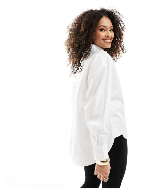 French Connection White Arber Shirt With Sleeve Detail