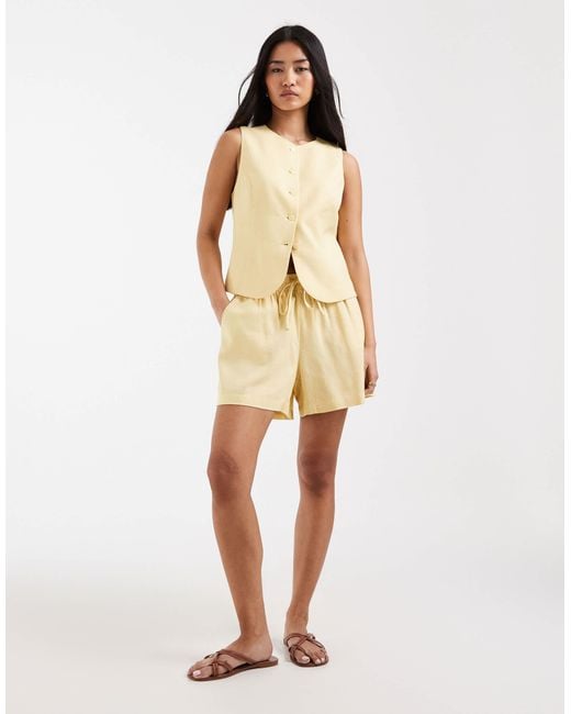 ONLY Natural Linen Blend Shorts